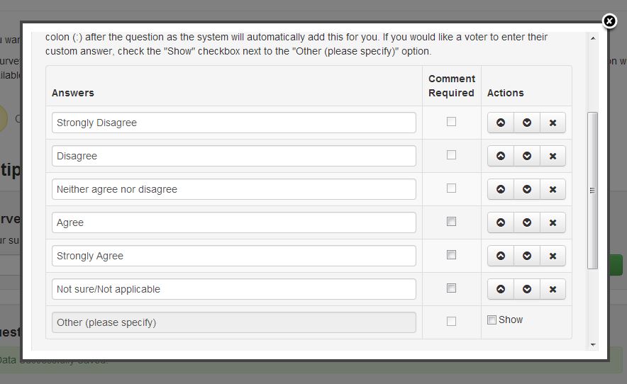 attitude survey responses