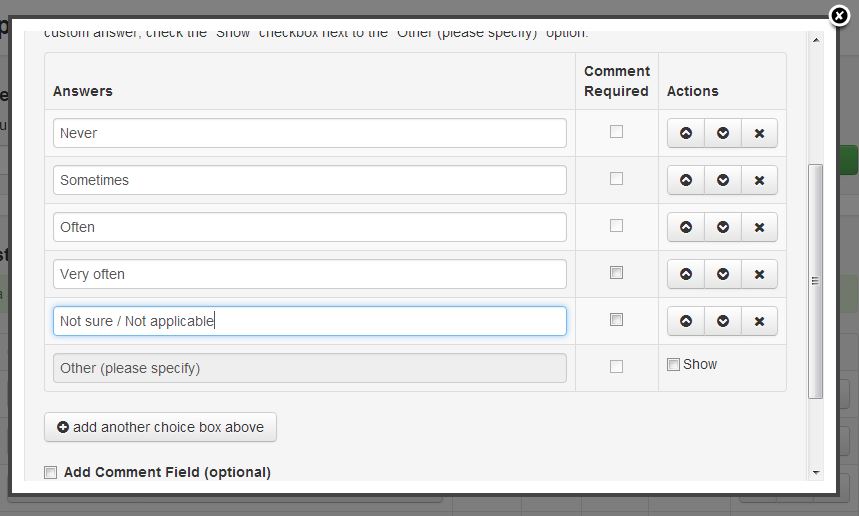 Frequency Survey Responses