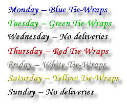 different color bread ties