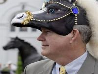Women's hats at the Derby get more attention than men's hats. However, men also get into the hat action at the event. Do you like seeing this trend toward more men wearing extreme hats at the Derby?