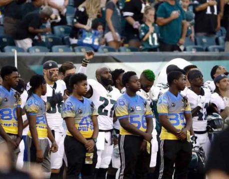 Tonight (Aug 9), Philadelphia Eagles safety Malcolm Jenkins raised a fist during the playing of the national anthem prior to Thursday night's preseason opener against the Pittsburgh Steelers, resuming his protest against social injustice. Jenkins obeyed the rules by not kneeling, and his protest is against racism, not the United States. Do you think that humans who happen to have a jobs as professional football players have the right to speak up with what they believe?