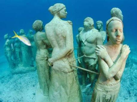 Museo Subacuático de Arte (MUSA), Cancun, Mexico: This enchanting underwater museum features more than 400 permanent life-size sculptures on the ocean floor, each designed to promote coral and marine life. Visitors reach the museum via boat and snorkel above the statues, which range from groups of people to a Volkswagen coated with seaweed. Have you ever visited the MUSA underwater museum in Cancun, Mexico?