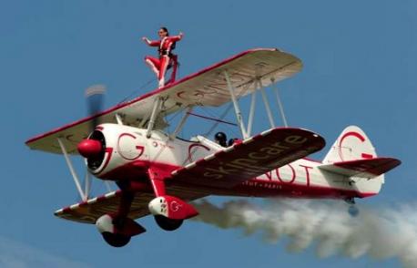 Wing walk in United Kingdom: Extreme adrenaline junkies must visit the United Kingdom for a wing walking experience. You can walk the wings of a flying aircraft at various certified venues in counties across the UK including, Essex, Yorkshire, Berkshire. Have you or do you know of someone that has ever tried wing walking?