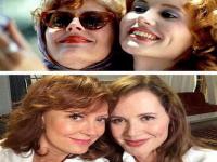 Susan Saranden and Geena Davis invented the 'selfie' in the 1991 classic film Thelma & Louise - on 19 June of this year, Ms. Saranden posted an updated version of the selfie photo - what do you think?