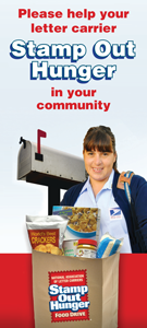 Donated food is collected by the members of the National Association of Letter Carriers. On May 9, when a letter carrier delivers the mail, s/he will pick up any bags of food left by the mail box. The food is then sorted and given to local food banks for distribution. Have you ever donated food to this drive?