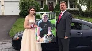 A Pennsylvania student who was left heartbroken after her boyfriend tragically died in a car crash weeks before the happy couple were supposed to attend their high school prom together managed to attend the event - with his father as her date. Kaylee Suders, 18, and Carter Brown, 19, had been close friends for three years before becoming romantically involved 11 months ago. After his sudden death, Carter's father Robert Brown set out to ensure Suders still enjoyed her prom night, asking if she would allow him to escort her in his son's place. Suders was deeply touched by the offer, as she had originally decided she would forgo prom altogether, as she'd find the evening too sad in light of her boyfriend's absence. Robert phoned Suders' high school to ask permission from them before asking the teen herself. Suders has been welcomed into the Brown family since Carter's death, with both of his parents explaining how the prom helped give them all a well-needed boost of positivity after what has obviously been an incredibly difficult time. Don't you think this was an incredibly sweet thing for the father to do this? .