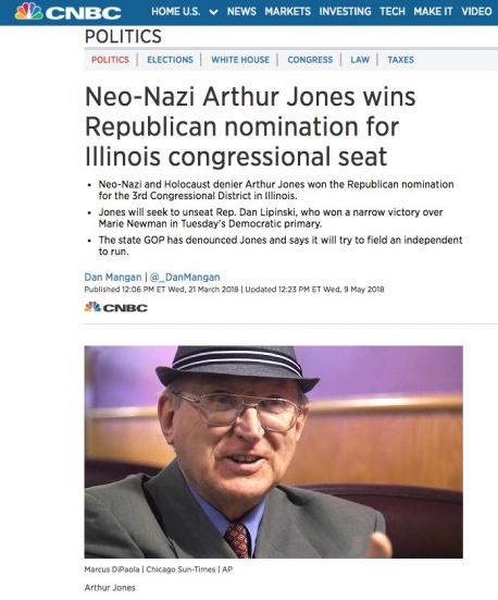 Little is the third Republican candidate for national office during the 2018 electoral cycle to have expressed openly anti-semitic and racist views. In March, former American Nazi Party leader Arthur Jones ran unopposed in the GOP primary for Illinois' Third U.S. Congressional District, and will represent the party in November's general election. In Wisconsin's First U.S. Congressional District, one of the Republicans seeking to replace retiring House leader Paul Ryan in November is Paul Nehlen, who has described himself as 
