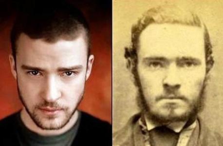 They say that everyone has a twin (some even live with theirs) and some of these are almost unbelievable. Here are just a few of the more eerie ones. What do you think about Justin Timberlake and this unknown man in a mug shot?