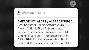 The Amber Alert came over cell phones, TV stations and radio stations -- it was loud with an alarm sound and then talking about the alert. In the wake of the first alert, Peel Regional Police became inundated with complaints about the alert disturbing them, and were forced to issue a statement via Twitter. 