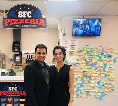 SFC Pizzeria in Winnipeg, Manitoba, Canada has a 'Pay It Forward' program to help feed hungry people in the area through the help and generosity of their other customers. Vikas Sanger opened the restaurant in May and says it was almost immediate that people started to come in, unable to afford a $1 slice of pizza. It was then that he had the idea for the Pay It Forward program. Customers with spare change are given the option to donate a dollar and give someone hungry a slice of pizza. The paying customer is also given a sticky note to pass on words of support and kindness to those who may need it, and the note is stuck to the 'pay it forward' wall. If a person who is unable to afford food themselves comes in, they can take a sticky note from the wall and use it to redeem a slice of pizza or another item from the store. This means that a person in need is able to grab a bite to eat, and a kind message, all in a one-stop-shop. The wall is always filled with notes of support and kindness for people who need it, such as
