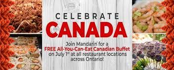 If you live in Ontario, chances are you have been to or heard of the Mandarin Buffet, the extensive (make that huge) buffet that serves not only Chinese food, but just about every food you can imagine. For Canada Day, Mandarin is offering their buffet meal absolutely free at all 29 locations -- with one small catch: you have to be a Canadian citizen (proof required, such as Passport or Citizenship card). And while you can expect the likes of prime rib roast, pizza, crab legs, sushi, chicken balls, noodles, poutine (at least for Canada Day) and desserts as far as the eye can see, you can also expect a long line up. A few years ago, the restaurant spent about $500,000 on free meals on Canada Day, and even police officers were needed to control the crowd. Have you ever eaten at a Mandarin buffet?