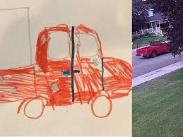 Most children's drawings might make it to the fridge door or classroom wall. But one nine-year-old's drawing could end up helping the police find the suspects behind a series of package thefts. Last week, police officers in Springville, Utah were canvassing the area looking for a vehicle that was spotted following a mail truck and stealing the packages it left behind. Officers found a little girl who had seen the suspicious red pickup truck and they asked her to draw what she'd seen. In a Facebook post on Sunday, the Police wrote that her 