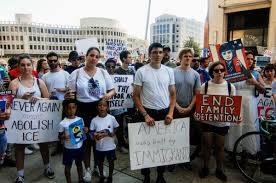 Jewish demonstrators took to the streets across the U.S. last Sunday in a series of coordinated protests against American immigration policy under President Donald Trump. The protests, which called for an end to the detention of migrants and asylum seekers and the separation of families at the Mexico border, took place on Tisha B'Av, the traditional Jewish day of mourning for the destruction of both temples in Jerusalem. 