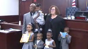 A Buffalo, New York man who has fostered 30 children just adopted five siblings under the age of five, making him a parent to 12. Lamont Thomas officially adopted siblings Zendaya, 5, Jamel, 4, Nakia, 3, Major, 2, and one-year-old Michaela on Oct. 17. The five siblings were all living in separate foster homes, and Thomas wanted to see them all raised together. He found out about the children because their father was one of Thomas's foster children years ago. The single dad said, 