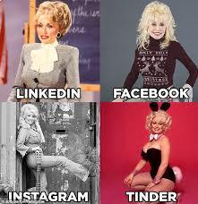 Dolly Parton has sparked a new photo trend among celebrities after poking fun at a how people project different versions of themselves on various social media platforms. The singer posted on Instagram and Twitter a collage of mock-up profile pictures of herself for LinkedIn, Facebook, Instagram and Tinder. Adhering to the premise of each different virtual community, she joked: 'Get a woman who can do it all!'. Do you find her post funny?