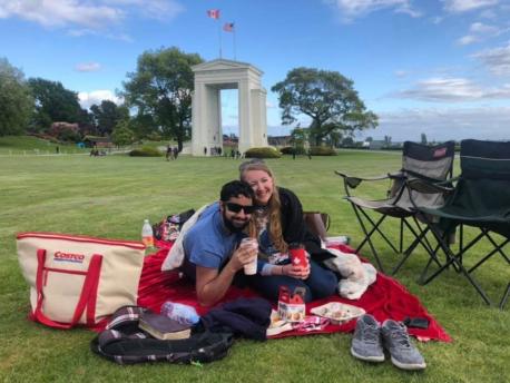 Couples who live on either side of the Canadian and U.S. border are finally able to embrace at Peace Arch Park. The park, which stretches across the border, has been a loophole for couples to meet up ever since provincial and state parks reopened. The lines for the borders are staggered — unlike truck crossing or highway, where the borders are one straight line —so people can come and meet in the centre, without ever having to cross any borders. This park has now become a meeting place for couples separated by the pandemic and the subsequent U.S./Canada border closures. Do you know any couples who are separated by the border closure?