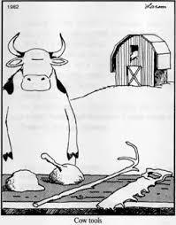 Larson did not always hit a home run. One of his most maligned comics was so odd, Larson himself had to issue a statement defending it. It was supposed to satirize the outdated anthropological belief that, of all creatures, only Homo sapiens make tools. Larson said 