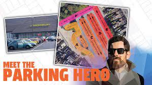 In 2015, Gareth Wild sent himself on a mission — to park in every spot in his local grocery store, a Sainsbury's in Bromley, a town in London, England. The lot has 211 spots, and he shops there about once a week, so he thought the challenge might