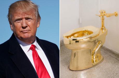 Over the years, gold toilets have become a meme in Russia. They symbolize corruption or lack of taste, or a combination of both. And former President Trump has never hidden his obsession with gold. His $100 million penthouse in New York is decorated in 24-carat gold and the Trump International Hotel Las Vegas glass coating is 24-carat gold as well. In 2017, when he requested to borrow a Van Gogh, the Guggenheim Museum offered him a solid gold toilet (Maurizio Cattelan's 18-karat piece of art, America, was worth $6 million and fully functioning) instead. Trump reportedly didn't appreciate this generous gesture from the museum and turned down the offer. The current whereabouts of the exhibit item are unknown: In 2019, it was stolen. Are you surprised that Trump did not accept the gift of the gold toilet?