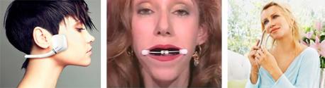 The mouth-muscle stretching Facial-Flex, meant to 