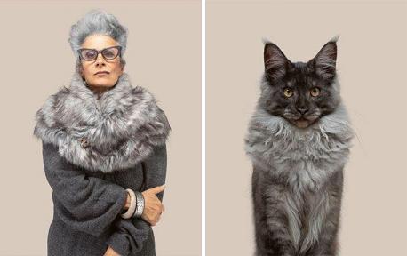 Maybe that is what attracts us to our pets in the first place...the uncanny resemblance between pet owners and their pets. In this case, like owner, like cat. Do you think this woman and her cat share a remarkable appearance?