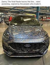 The final Fiesta to roll of the assembly line was signed by all the people who made it, and will remain with Ford. It will be either placed in its heritage vehicle fleets in the U.K. or Germany. Do you think that this is a nice send-off to this car?