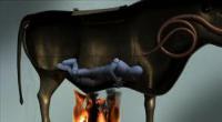 The Brazen Bull-- Also known as the Sicilian Bull; The victim would be placed inside the bull and a fire set underneath it until the metal became literally yellow as it was heated. The victim would then be slowly roasted to death all while screaming in agonizing pain. The bull was purposely designed to amplify these screams and make them sound like the bellowing of a bull. Are you familiar with this form of punishment?