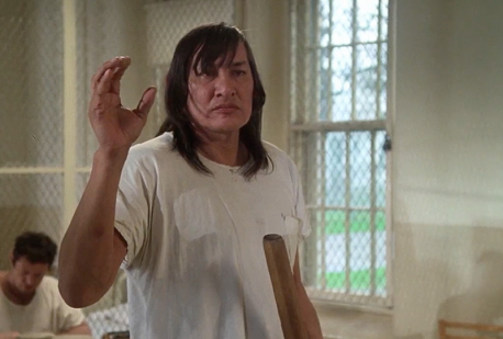 The Chief - Will Sampson plays Chief Bromden in 'One Flew Over the Cuckoo's Nest'. He feigns being deaf /mute under the eye of Nurse Ratched. He's the only one who manages to escape the asylum alive. Ever fake having an affliction you don't for some reason?