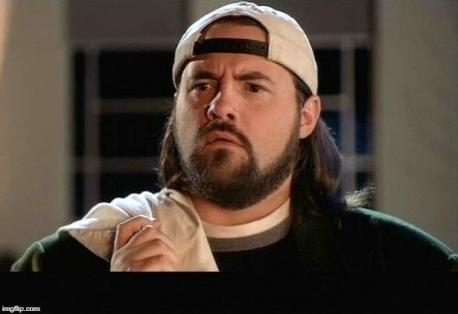 Silent Bob - Played by Kevin Smith, he first appeared in 'Clerks' along with his pal Jay (Jason Mewes) and continued from there. Rarely speaks, but when he does, is intelligent or a WTF type reaction. Do you tend to speak only when you have something to add to a conversation?