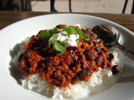 My Mom always made our chili with beans and put it over rice. Have you ever tried it like that?