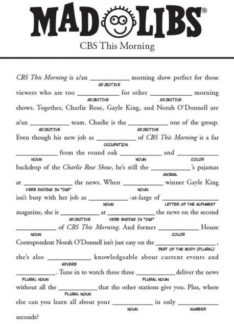 Have you ever done Mad Libs?