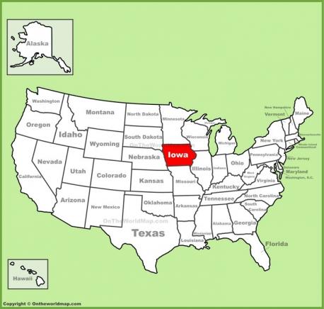 Iowa - the name derives from the natives who lived in the territory. The tribal name 