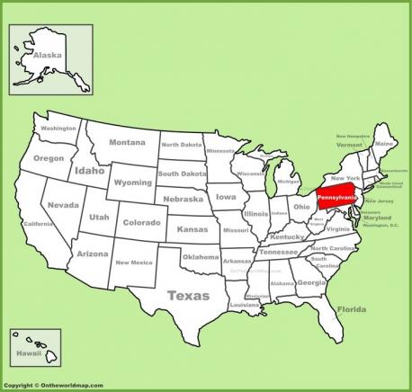 Pennsylvania - the name combines Penn and the Latin term 