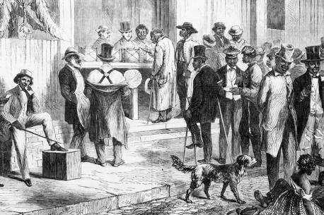 State legislation began to limit the property requirement for voting in the early part of the 19th century. Following the Civil War, Congress passed the Fifteenth Amendment to the Constitution which stated no one could be denied the right to vote because of their race. However, many states (particularly in the South) used a variety of barriers. Did you know about the literacy tests or the poll taxes to deliberately keep African American men from voting?