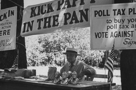 The voting rights dilemma came to a head in the 1960's as many states insisted on policies such as literacy tests, poll taxes, English-language requirements, etc to suppress the vote of people of color, immigrants and low income populations. Poll taxes forced people to pay in order to vote. In March 1965, activists organized protest marches from Selma, Alabama to the state capital of Montgomery. The first march came to be known as 