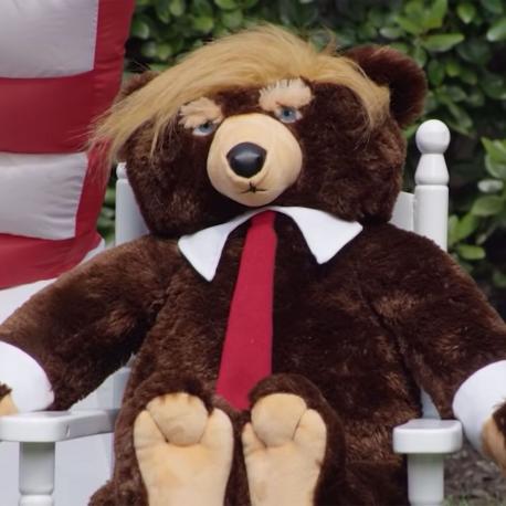 Please examine Trumpy Bear. Do you think it's a bear wearing a wig?