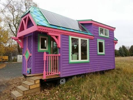 Would you stay in colorful tiny home like this?
