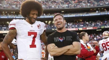 Boyer was sympathetic to Kaepernick's cause, but as a veteran also held the idea of respect for the flag very close to his heart. While sitting in a hotel lobby talking with Kaepernick, he came up with an idea. 