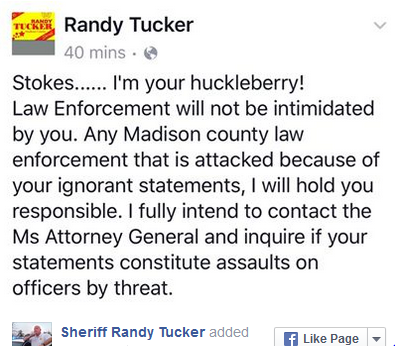 Do you think Sheriff Tucker is correct that Stokes could be held accountable if any of his officers come to harm?
