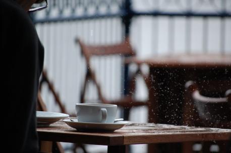 Have you ever sipped hot coffee by the patio when it is raining?
