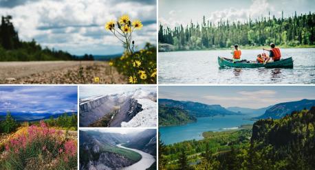 Nahanni National Park (Northwest Territories)--- This is one of the premier places in all of Canada to hike nearly a dozen different trails that all encompass their own stunning natural wonders. You'll have views over two of the park's primary bodies of water, Britnell Creek and the South Nahanni River. Climbing up Sunblood Mountain can give hikers a chance to take a panoramic photograph of the park's layout. There's also a 15-kilometre trail that's bursting with scenery with every twist and turn of the path. Does this sound/look like a place you'd like to visit?