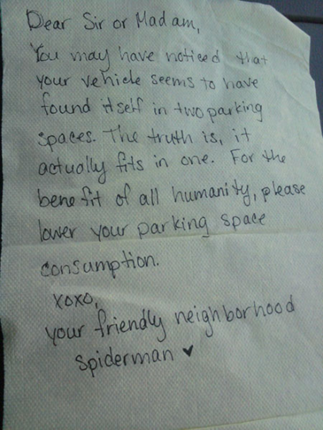 If 'yes,' What was the reason you received the note?