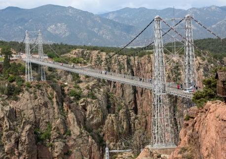 Royal Gorge Bridge in Colorado: If you have a fear of heights, this bridge may not be on your travel list. This is the tallest suspension bridge in the U.S. at 955 feet. 