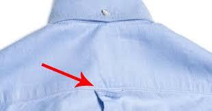 Loop on the back of button-down shirts - Check your closet and you might find something surprising: a small loop of fabric, also known as a locker loop, an inch or two below the collar. The origin involves sailors, the Ivy League, and the mid-20th century. They were for hanging shirts, a way to store them, as well as time-saving and efficient. I checked my husband's shirts and sure enough, he has some (but not all) with loops on them. Have you noticed this little loop?