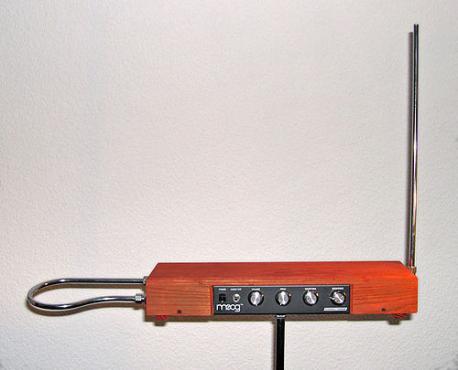Theremin - an electronic instrument that has two metal antennas that produce an electromagnetic field. The player never actually touches the instrument as the movement of the musician's hands in the electromagnetic field creates different tones. Even if you have not heard of it, you are likely familiar with the sound it produces. The 'unearthly' sounding vibration was used in Hollywood studios during the 1950s and 1960s in science fiction and horror movies. Imagine a black and white alien invasion film with the wavering whine of a flying saucer. Are you familiar with this one?