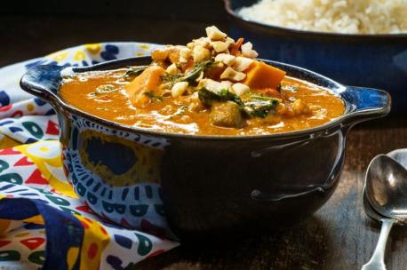 Maafe, Western Africa - This dish can be considered a soup, stew, and sauce all at the same time. It is a traditional meal of meat chunks in a peanut sauce, served with couscous or rice. It first appeared in Mali, but soon spread across West Africa because colonists were attempting to increase groundnut production. Today, maafe is made with lamb or beef, and soupier versions also include cabbage, peppers, and onions. Have you tried this soup?