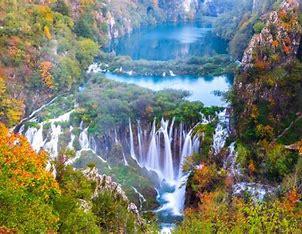The Plitvice Lakes National Park covers 73 acres of Croatian woodland and conceals 16 turquoise lakes, connected over five miles by a series of waterfalls. With more than 1 million annual visitors, the lakes are one of Croatia's most famous natural monuments. If given the opportunity to visit the Plitvice Lakes National Park, would you?