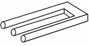 A blivet, also known as a poiuyt, is an impossible object that appears to have three prongs, but transforms into just two prongs at the fixed end. Do you think this is a cool illusion?