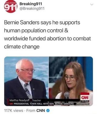Did you hear that Bernie Sanders is promoting abortion as a means of population control because it is 