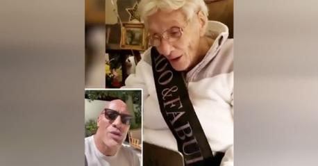 When it was finished, Johnson sent the video to Jamie, who passed it off to her best friend, Marie's granddaughter. Then they recorded the centenarian's adorable reaction. We see her sitting in a recliner, wearing a sash that says 